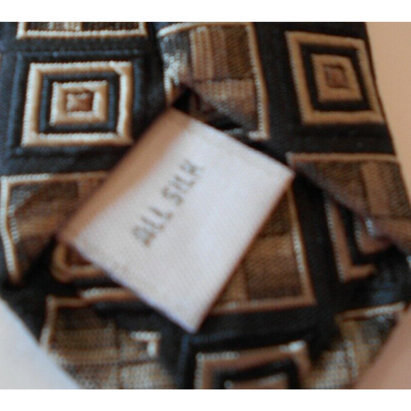 Burma Bibas Mens Tie 100% All Silk Multicolor Black Silver Geometric Classic - Picture 3 of 6